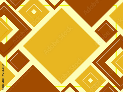 Abstract geometric brown and beige background made from squares and triangles, shape pattern, template with copy space, modern layout, vector 