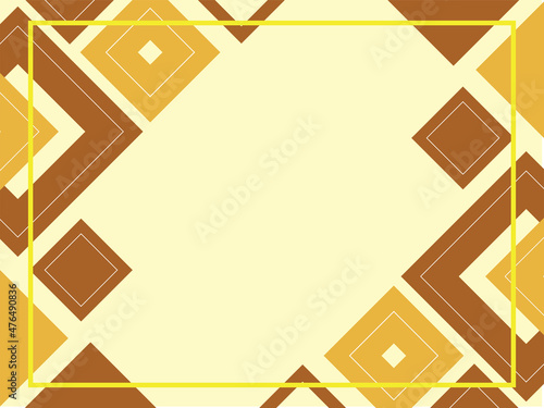 Abstract geometric brown and beige background made from squares and triangles, shape pattern, template with copy space, modern layout