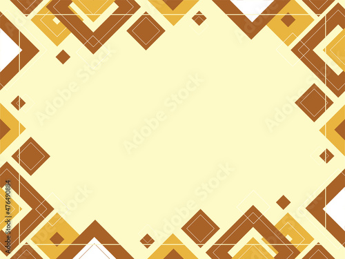 Abstract geometric brown and beige background made from squares and triangles, shape pattern, template with copy space, modern layout
