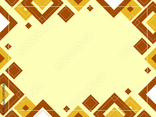 Abstract geometric brown and beige background made from squares and triangles, shape pattern, template with copy space, modern layout, vector 