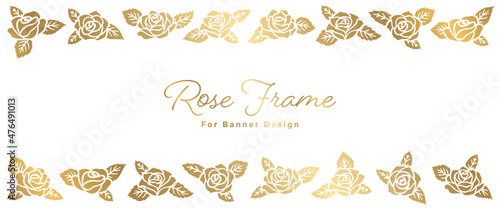 Rose Illustrations Decorated Banner Frame Design