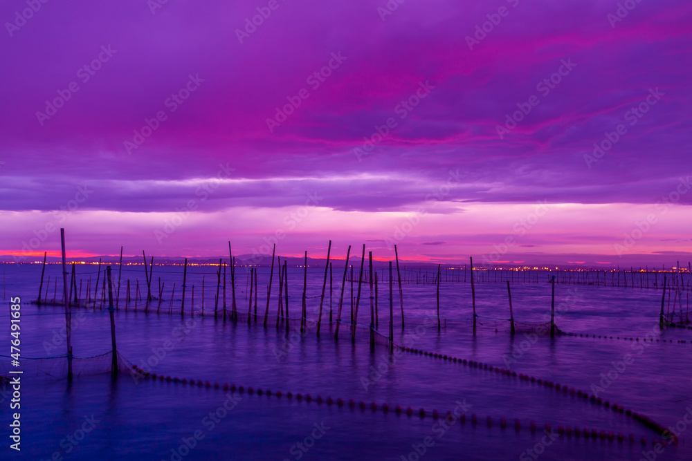 sunset at the pier, La Albufera. Valencia 