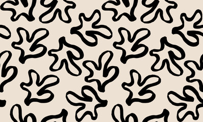 Fototapete Organische Formen Boho Korallen Formen im Matisse-Stil  © Felizabeth