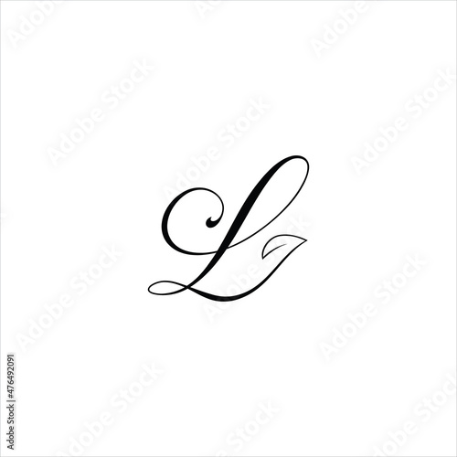 letter l logo vector leaf template line photo