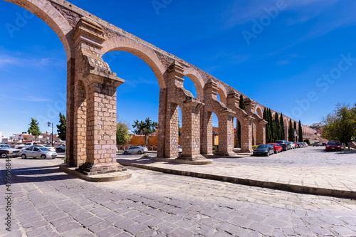 Tela Zacatecas, ancient aqueduct, aqueducto Zacatecas, in historic city center close to major tourist attractions