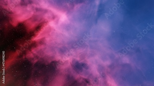 Planetary nebula in deep space. Abstract colorful background 3d render