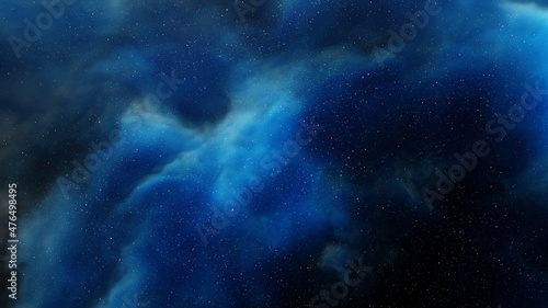 Planetary nebula in deep space. Abstract colorful background 3d render