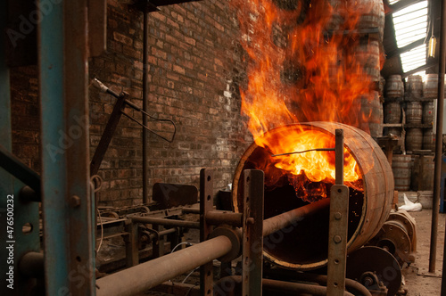 Slika na platnu Whiskey Barrel Charring