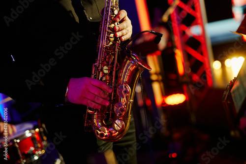 jazz musicians in the restaurant in the evening