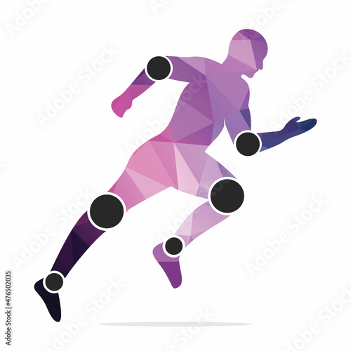 Physiotherapy treatment concept vector design. Human running Physiotherapy clinic logo. 