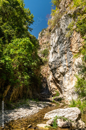 Canyon and river forming the so called Stretta di Longi, Galati Mamertino