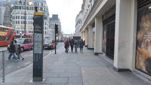 Time lapse. A walk through the busy high street in central London. photo