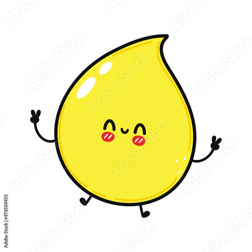 Cute funny drop of urine character. Vector hand drawn cartoon kawaii character illustration icon. Isolated on white background. Drop of urine character concept