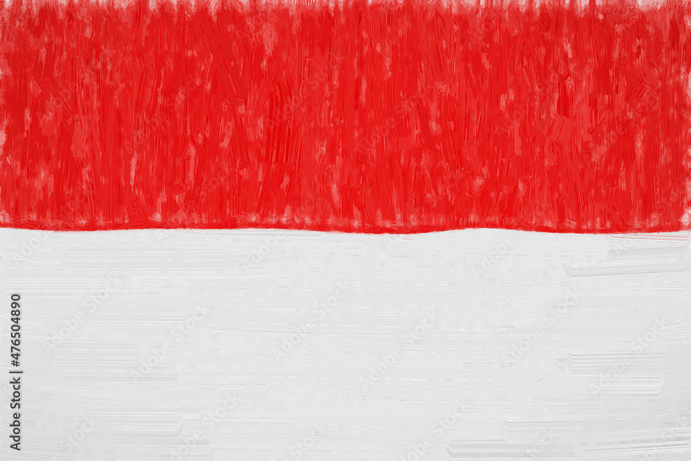 Monaco painted flag Monaco painted flag