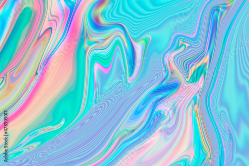 Abstract textured iridescent multicolored liquid background