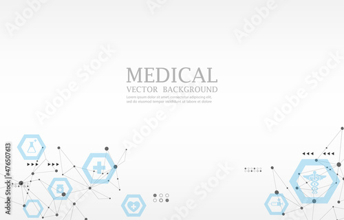 Geometric vector polygon pattern medical white background