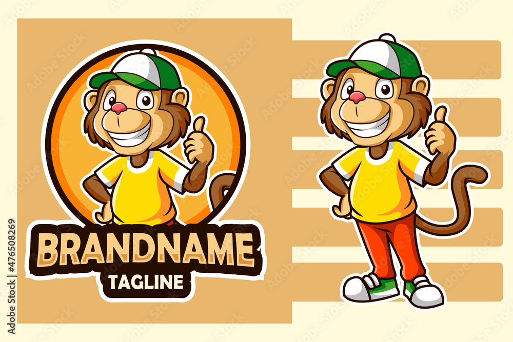 Cute monkey cartoon design template Cute monkey cartoon design template