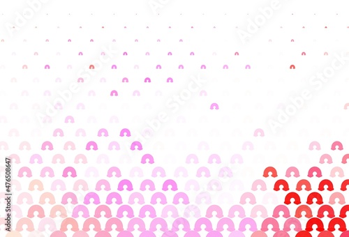 Light Pink vector texture with rainbows, clouds.