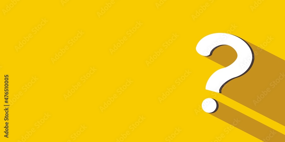シンプルでフラットなクエスチョンマーク、はてなマーク(黄) Question mark on the yellow background シンプルでフラットなクエスチョンマーク、はてなマーク(黄) Question mark on the yellow background