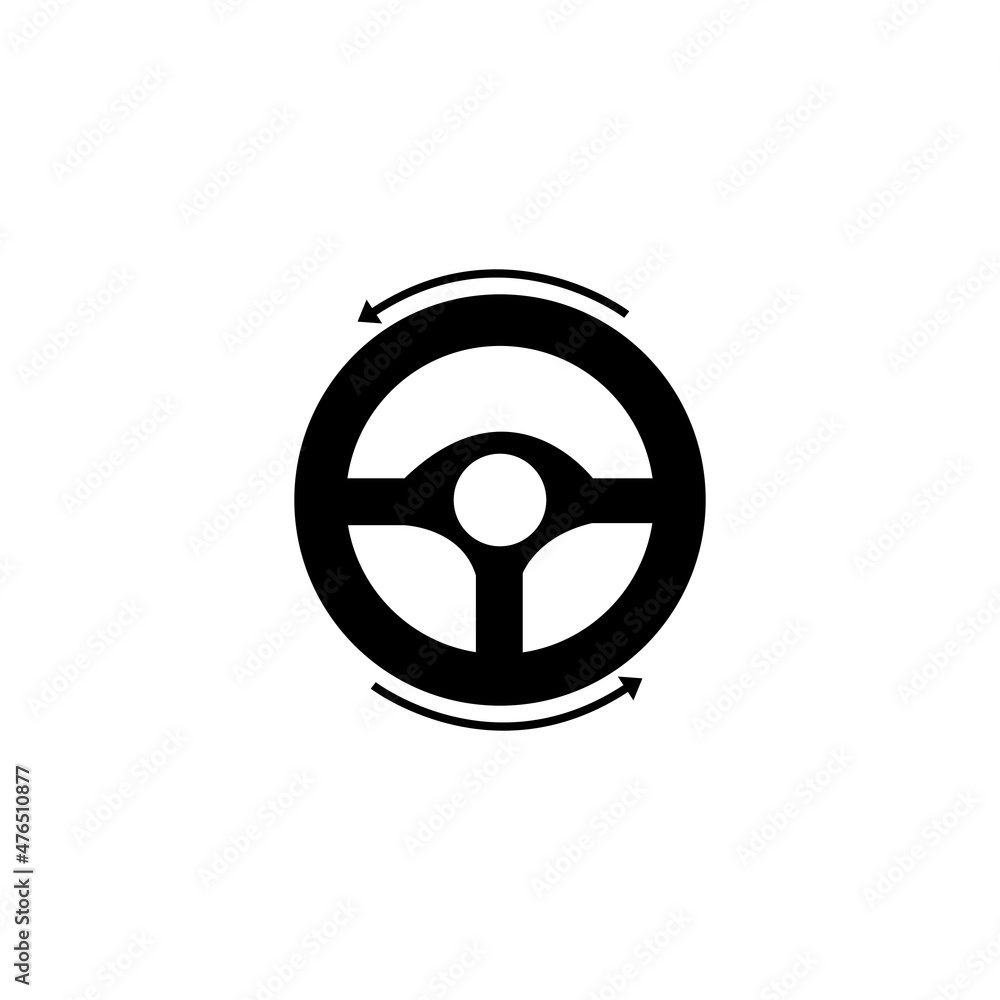 Steering wheel logo vector flat design Steering wheel logo vector flat design