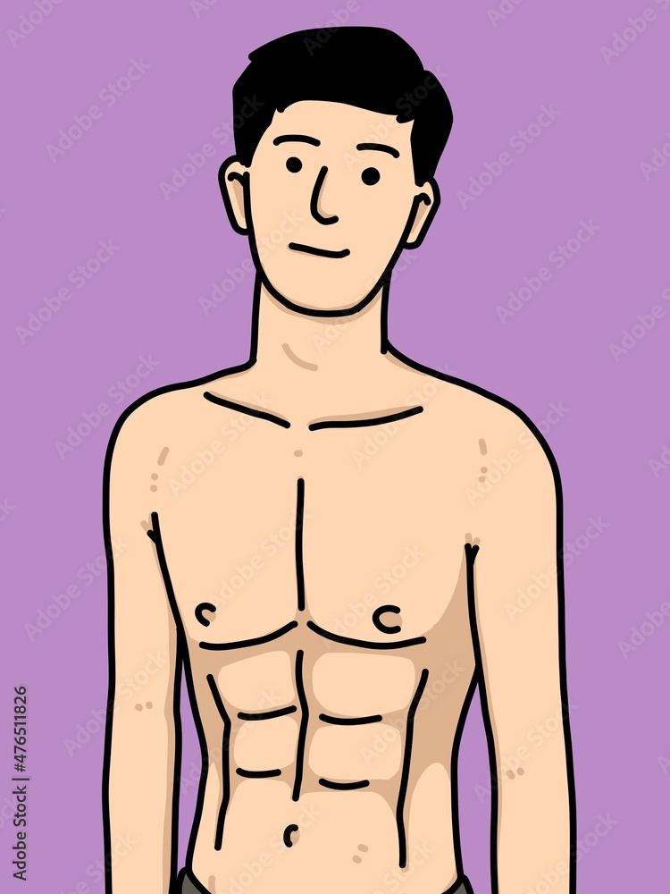 Fototapeta premium cute man cartoon on purple background