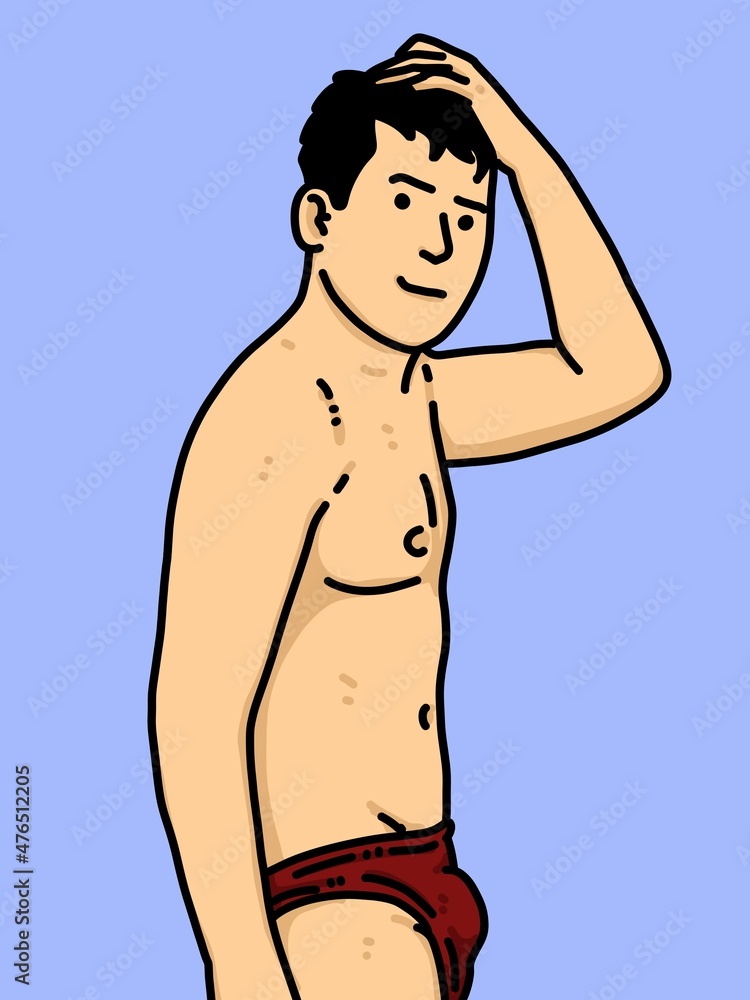 Fototapeta premium cute man cartoon on blue background