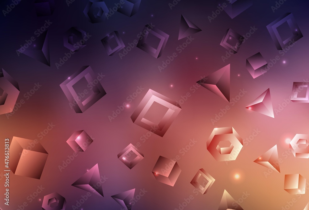 Obraz premium Dark Blue, Yellow vector texture with poly style with cubes.