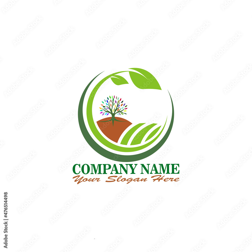 circle green nature leaf logo design circle green nature leaf logo design
