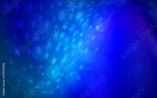 Light BLUE vector cover with beautiful snowflakes.