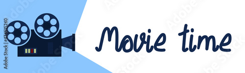 Movie time concept. Template for cinema poster, banner. Vector