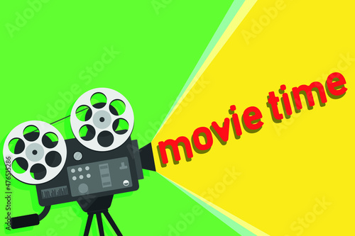 Movie time concept. Template for cinema poster, banner. Vector