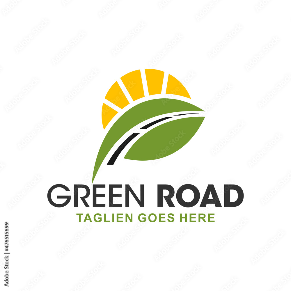 Fototapeta premium green road inspiration illustration logo design