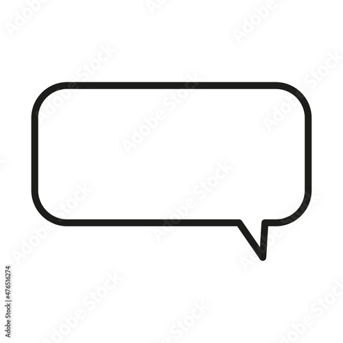 Soft rectangle dialogue frame. Message window. Chat box. Outline element. Line style. Vector illustration. Stock image. 
