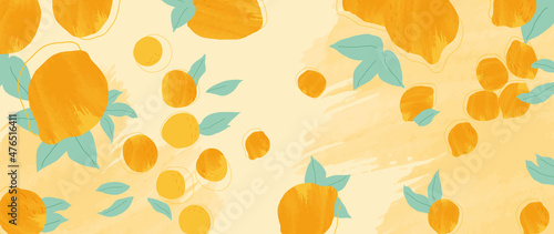 Watercolor pattern with lemons. background design for prints and home decoration.
