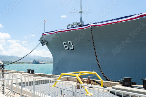 Hull of USS Missouri at Pearl Harbor photo