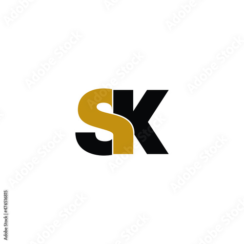 Letter SK simple logo design vector