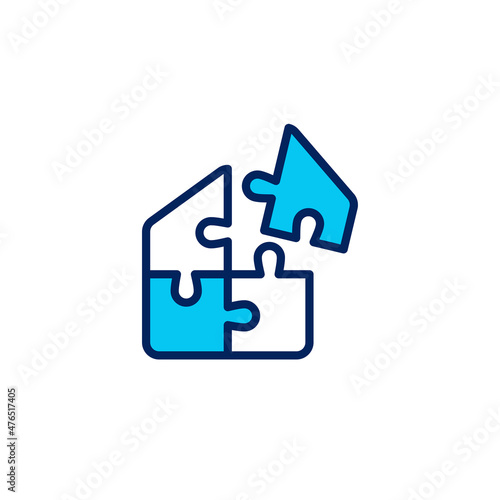house puzzle logo vector illustration