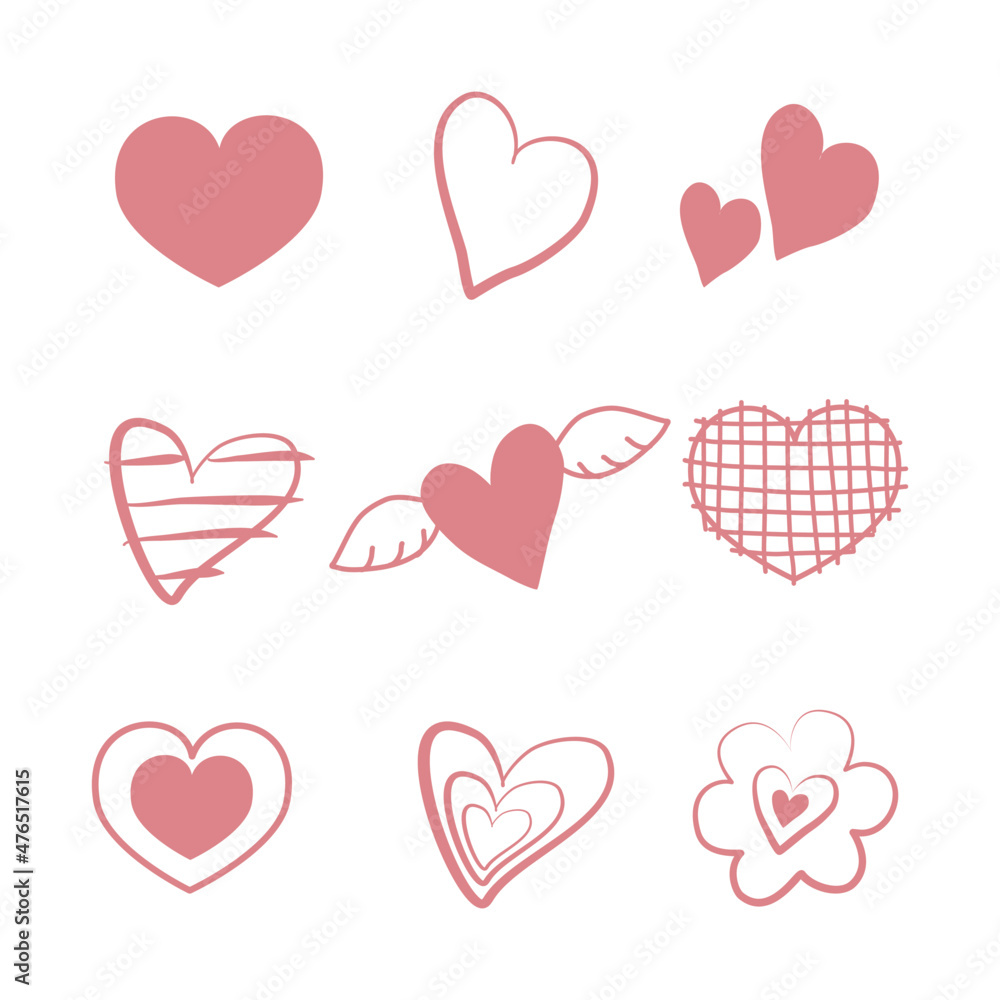 set of hearts vector clipart