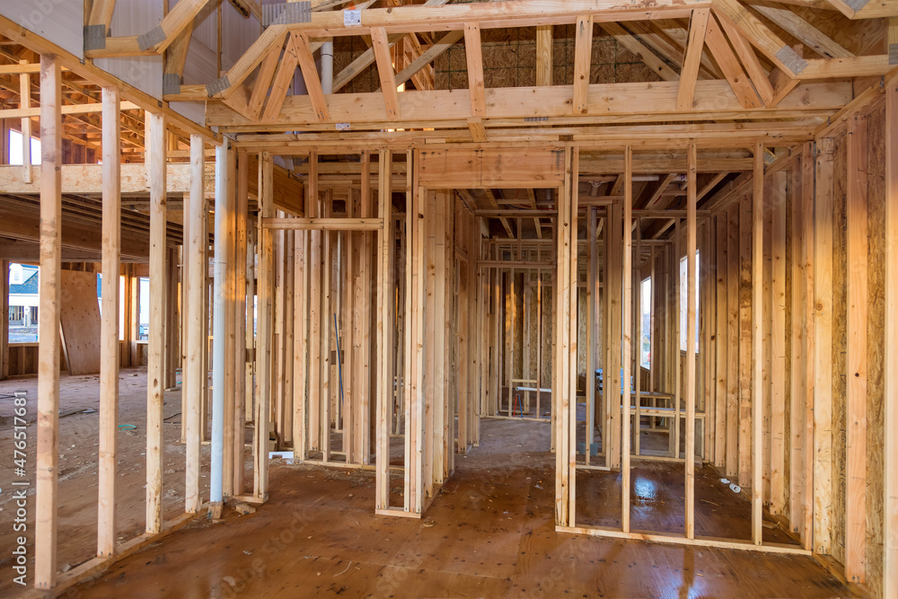 Framing beam of new house under construction home framing Framing beam of new house under construction home framing