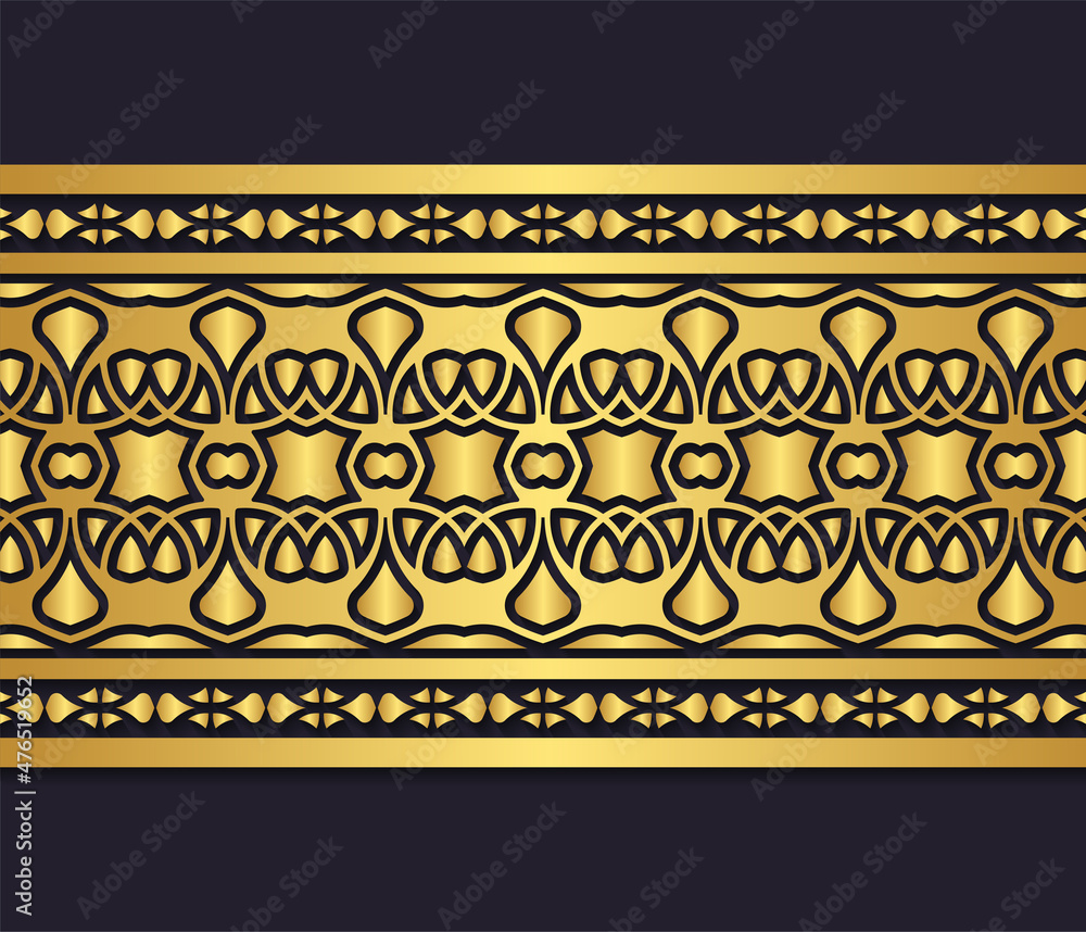 Elegant golden ornamental border template Elegant golden ornamental border template