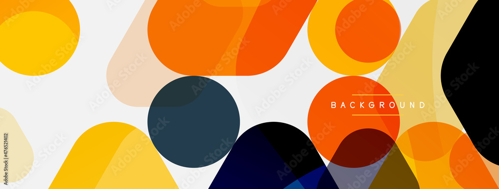 Color bubbles and rounded geometric shapes on white. Vector geometric minimal abstract background for wallpaper, banner, background, landing page Color bubbles and rounded geometric shapes on white. Vector geometric minimal abstract background for wallpaper, banner, background, landing page