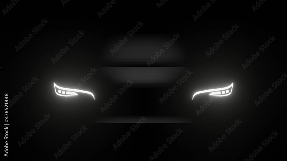 Car headlight blinking in Dark. Sports car Headlight. Stock Video