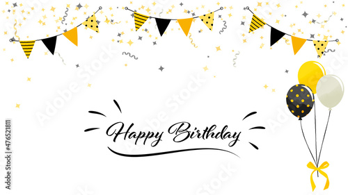 Birthday celebration frame illustration (white background, vector, cut out)