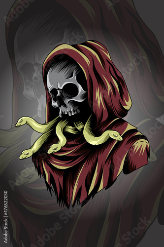 Medusa with hoodie vector illustration