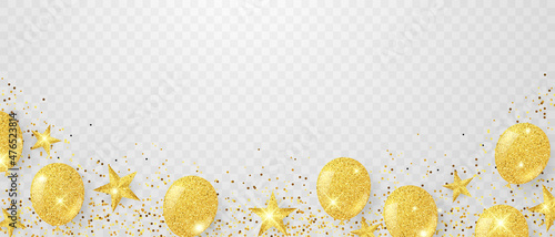 Canvas golden balloon celebration background festive balloons Illustration in vector fo