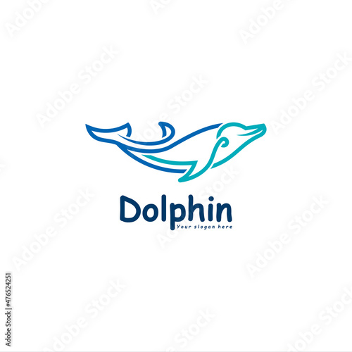 Dolphin logo with a unique and interesting line concept.
