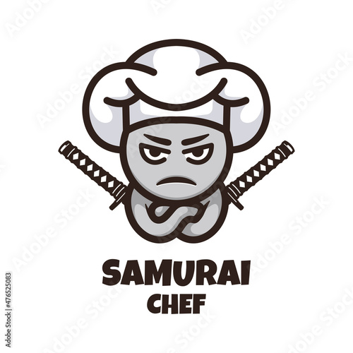 Illustration vector graphic of Samurai Chef, good for logo design