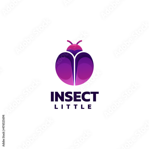 Vector Logo Illustration Insect Gradient Colorful Style.