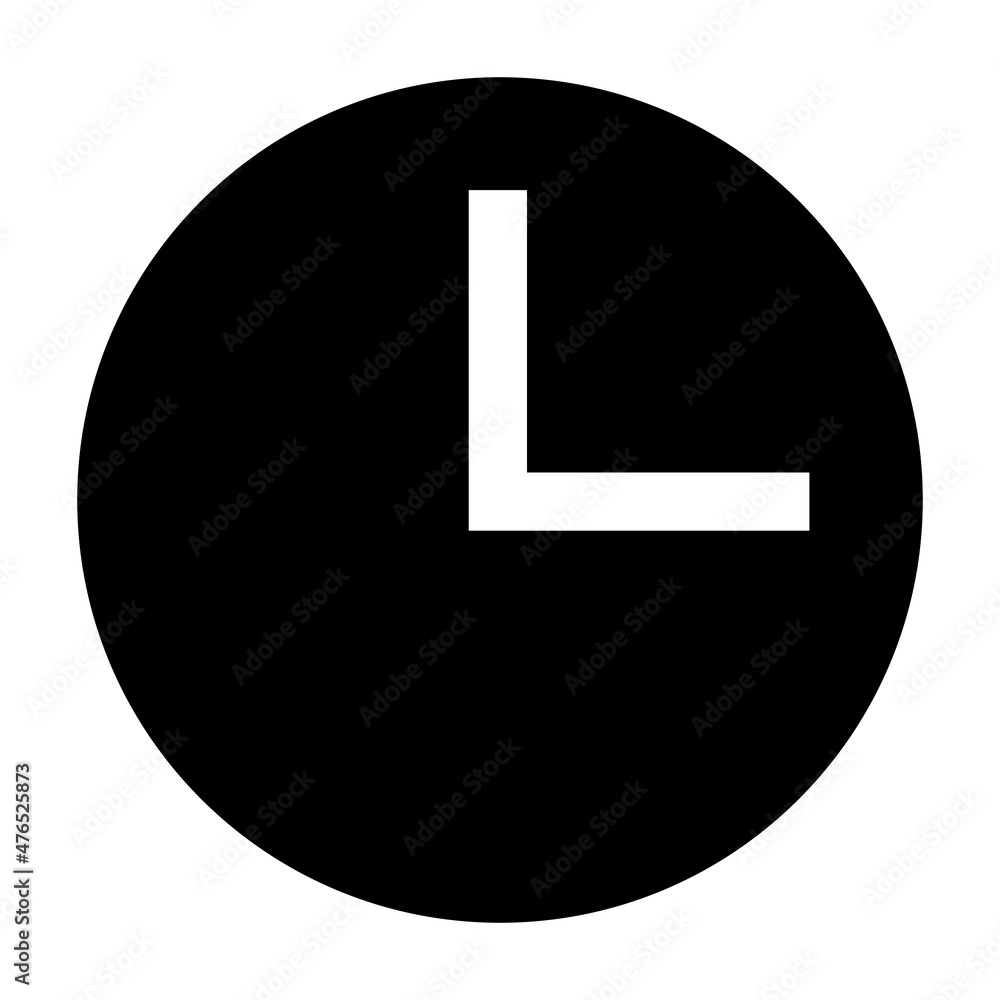 Black clock silhouette icon. Vector. Black clock silhouette icon. Vector.