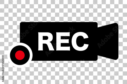 Video camera icon regarding recording.